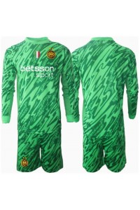 Fotbalové Dres Inter Milan Brankářské Dětské Domácí Oblečení 2024-25 Dlouhý Rukáv (+ trenýrky)